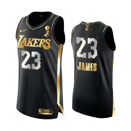 Maglia NBA Los Angeles Lakers LeBron James 23 2020-21 Nero Golden Edition Swingman - Uomo